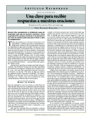 Una clave para recibir respuestas a nuestras oraciones
