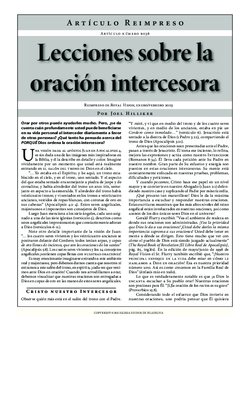 Lecciones sobre la oración intercesora