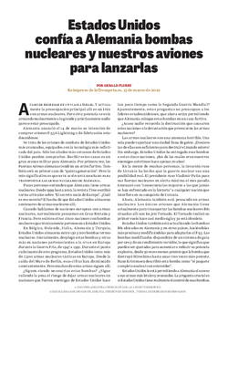 Estados Unidos confía a Alemania bombas nucleares y nuestros aviones para lanzarlas