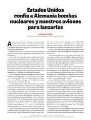 Estados Unidos confía a Alemania bombas nucleares y nuestros aviones para lanzarlas