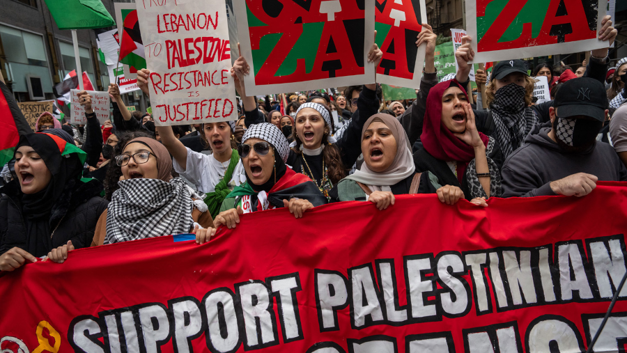 Manifestantes de todo el mundo apoyan el ataque de Hamás